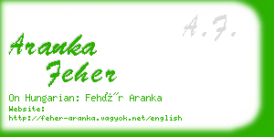 aranka feher business card